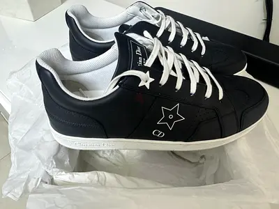 Black Dior Star Low-Top Sneakers - Unisex, Size 38