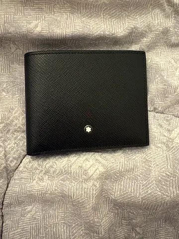 Black Mont Blanc Mens Leather Bi-Fold Wallet - brand new