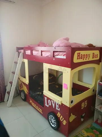Childrens Double Decker Happy Bus Bunk Bed — Good Condition