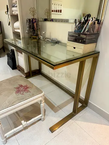 Crate and barrel gold brass desk