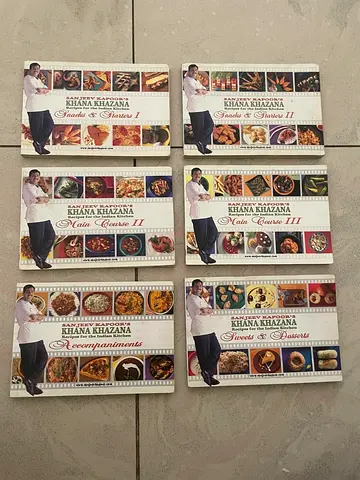 Sanjeev Kapoors Khana Khazana - Complete 6-Book Collection (Main Course, Accompaniments etc)