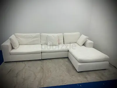 Like new condition marina home white color lshape sofa