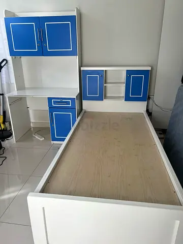 Blue Study Table and Bed Set for Sale