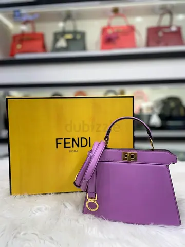Fendi Purple/Violet Shiny Nappa Petite Peekaboo ISeeU Satchel Bag (Authentic/New)