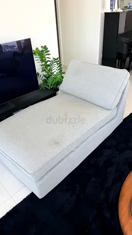 Light grey chaise lounge / sofa lounge - single seat