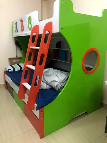 Childrens Colorful ABC Bunk Bed with Storage - Good Condition