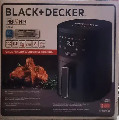 Black+Decker 1500W Aerofry Air Fryer (8-in-1) - Good Condition