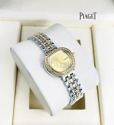 Piaget two-tone womens watch with crystal bezel - preowned