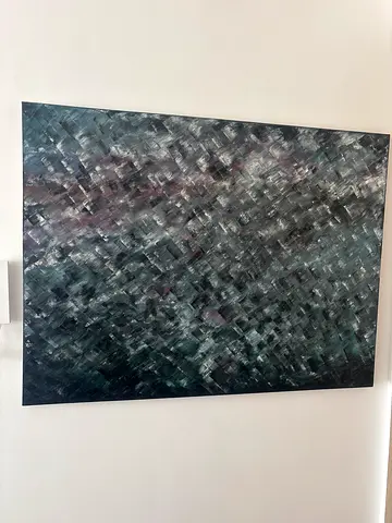 Large Abstract Textured Wall Painting - Dark Tones
