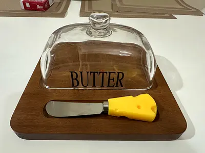 WOODEN BUTTER TRAY WITH SLICER BRAND NEW