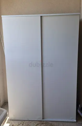 White Sliding Door Wardrobe - Compact 2-Door Closet