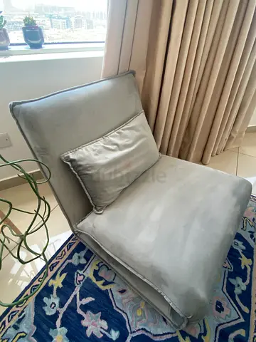 floor chair/ lazy sofa/ mattress- gray satin
