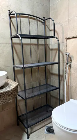 4-Tier Metal Shelf Rack — 160cm, Black