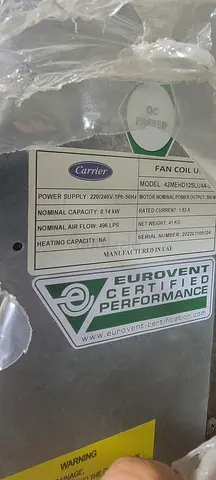 Carrier ac  fan coil unite sale 4 ton