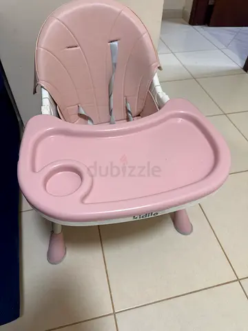 Pink Adjustable Baby High Chair with Tray - Good Condition