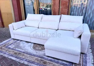 Ikea Eskelstuna L shape sofa bed Beige Excellent Condition