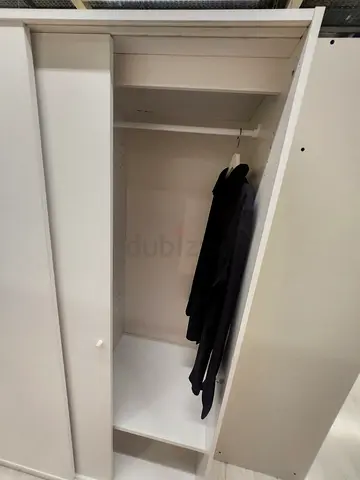 White Sliding Door Wardrobe / Armoire - Good Condition