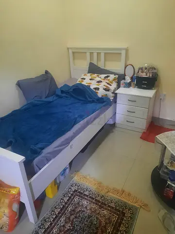 Single white wooden bed frame with headboard - perfect  condition