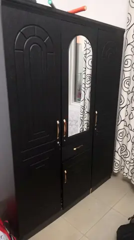 Black Three Door Wardrobe with Mirror (selling for cheap cuz moving out)