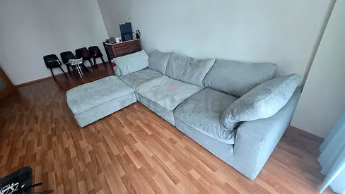 Modular 4 peice pan Emirates pianca feather filled sofa with footstool