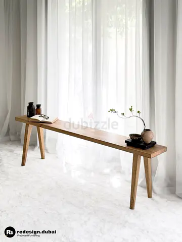 JAPANESE SOILD OAK MINIMALIST BENCH or wooden dinning chair or console table or accent piece