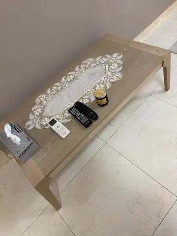 Light oak wooden console table