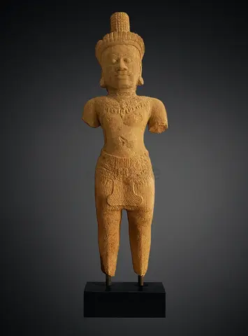Khmer Sandstone Sculpture of Vishnu, 10th-12th Century