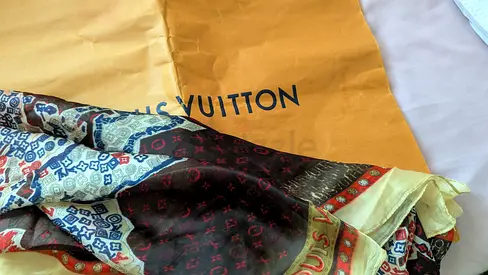 Lightweight silk Louis Vuitton patterned scarf - preowned