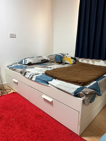 Bed with mattress