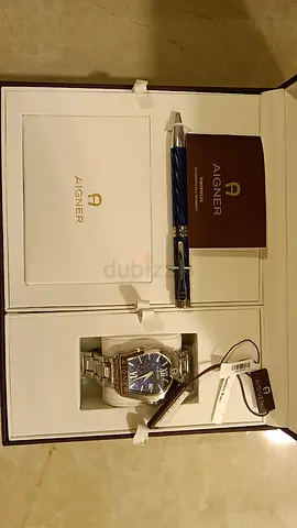 Aigner Mens Stainless Steel Watch with Matching Pen - New in Box