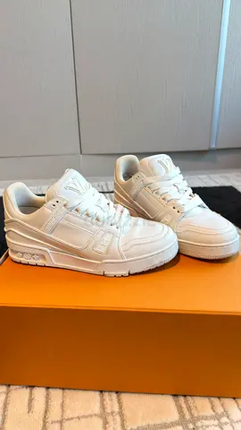 White Low-Top Leather Sneakers - Size Available