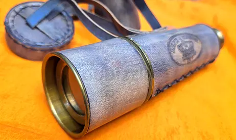 Rare vintage Kelvin and Hughes full leather telescope 43 cms big with 2km range from london for sale
