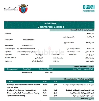 14Y Old Gold Trading License For Sale With Active Bank Account