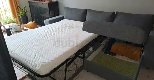 Vimle L shape sofa bed with mattress