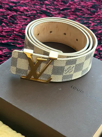 Louis Vuitton Damier Azur LV Initiales Belt - Size 30-32 - ORIGINAL