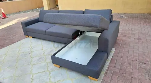 Dark grey Ikea Sorvallen L shape sofa