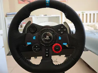 Logitech G29 Racing Wheel Controller with pedals and stand.