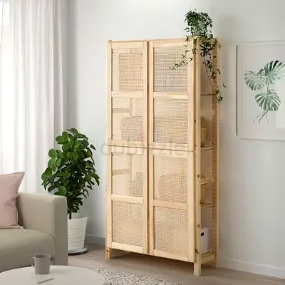 IKEA IVAR cabinet with woven doors in pine