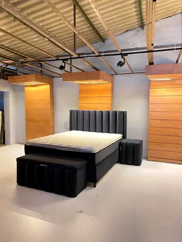 Modern Bedframe stylish design fully customisable Queen size in soft Fabric storage can be install