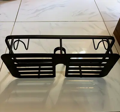 Black Metal Shower Caddy / Bathroom Rack - Wall-Mountable