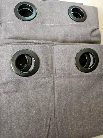 Brown Eyelet Curtains Pair - Ready to Hang