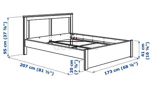 Ikea Songesand 140 x 200 with Lonset base - free mattress