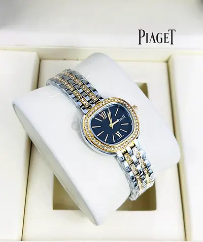 Piaget two-tone ladies wristwatch with diamond bezel, excellent condition