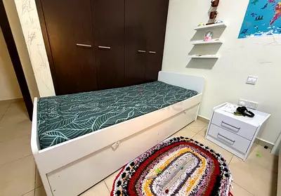 Ikea white double bed with storage under bed