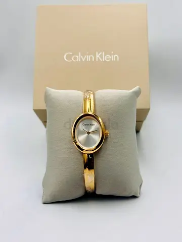 Calvin Klein Womens Gold Tone Bracelet Watch - Minimal Dial