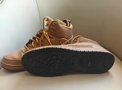Light brown high-top sneakers, gently used