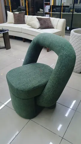 Modern Green Curved Accent Chair