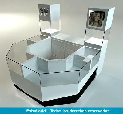 Modern Glass Display Kiosk