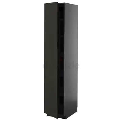 Tall Slim Storage Cabinet / Wardrobe - Black, Good Condition