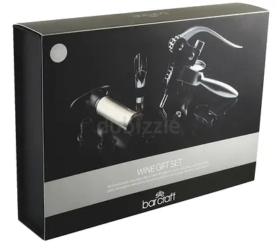 BarCraft 7-Piece Deluxe Wine Gift Set with Lever-Style Bottle Opener